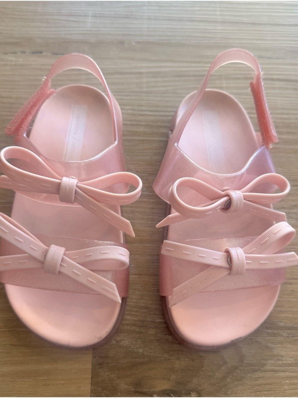 Mini Melissa Pink Bow Jelly Sandals for Kids